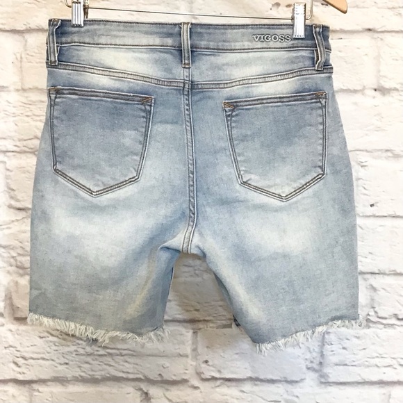 Vigoss 29 (US 8) Ace Bermuda Denim Shorts Distressed Light Wash High Rise - Picture 5 of 11